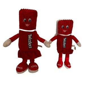 Twizzlers Licorice Girl Mascot Plush Stuffed Dolls Petting Zoo Lot of 2